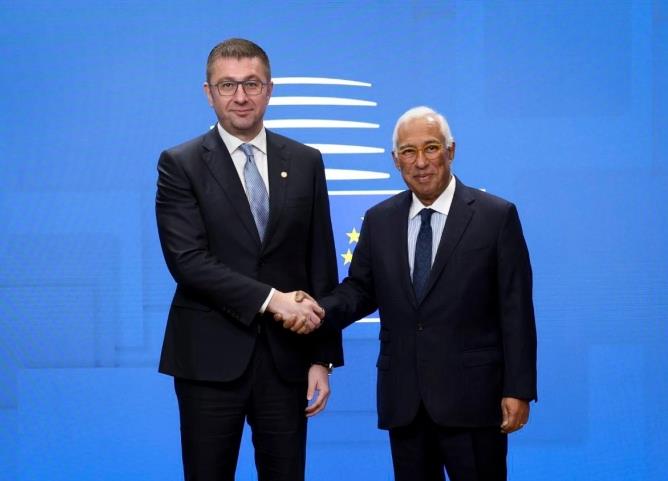 Претседателот на Советот на ЕУ Антонио Кошта во Скопје на средба со премиерот Мицкоски