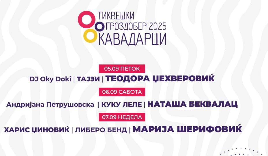 Јанчев: Богата музичка програма на „Тиквешки гроздобер“ од 5.- 7. септември во Кавадарци