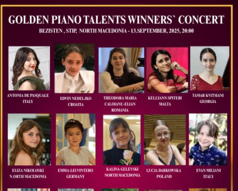 Во Штип почнува Фестивалот „Golden Piano Talents“, на кој ќе настапат 50 пијанисти од светот