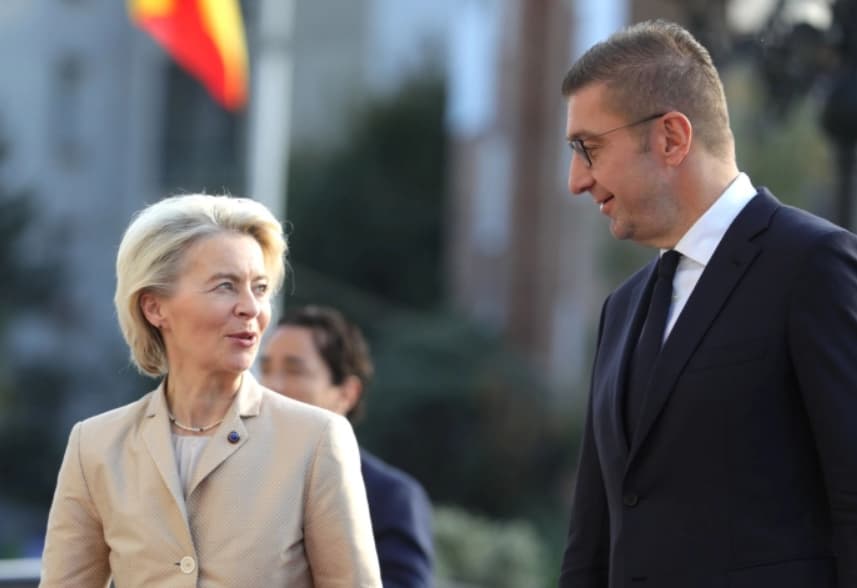 Премиерот Мицкоски ја пречека претседателката на ЕК Урсула фон дер Лајен