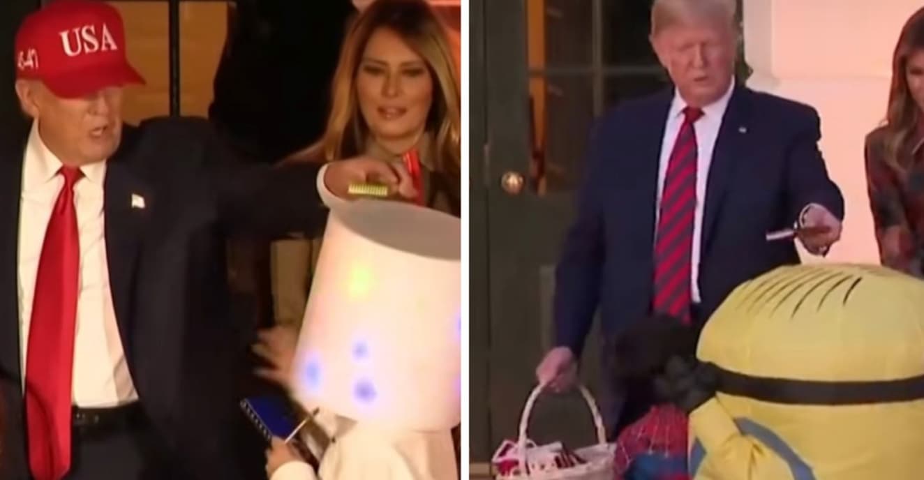 Трамп ја повтори шегата во Белата куќа за Ноќта на вештерките, децата збунети (ВИДЕО)