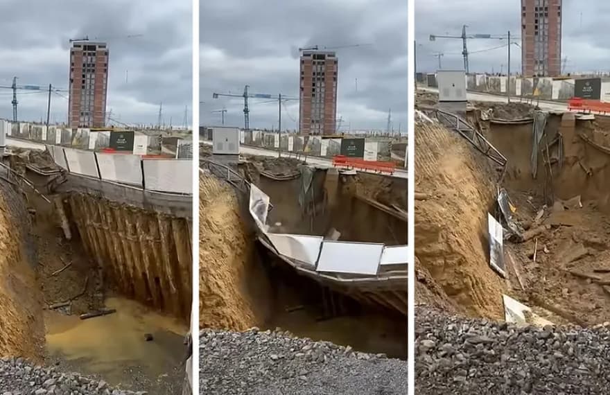Драма во Приштина: Се урна пат, сѐ пропадна во огромна дупка (ВИДЕО)