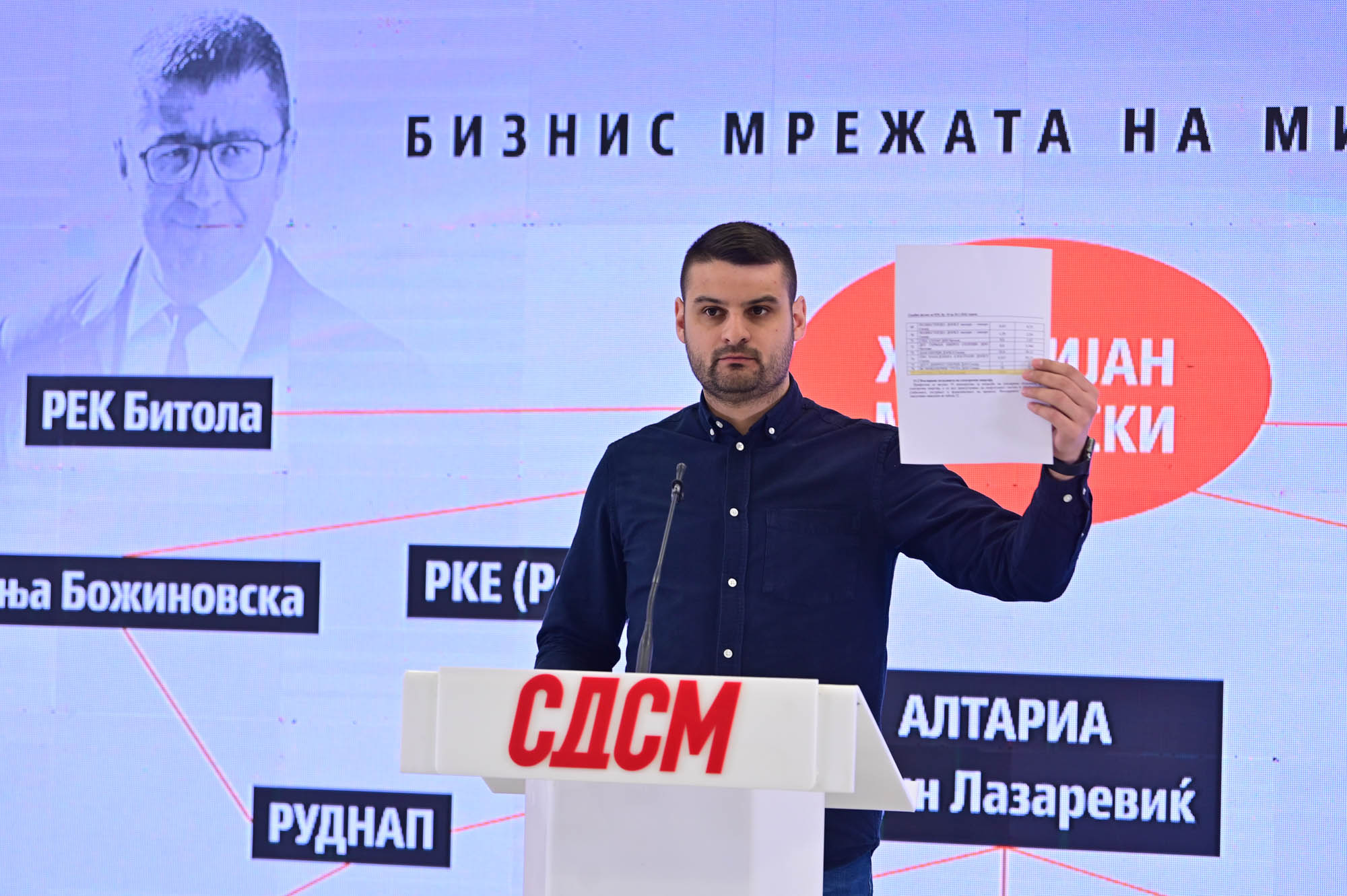 Димитријевиќ: Сања Божиновска внесува фирма од црната листа на САД во бизнис мрежата на Мицкоски