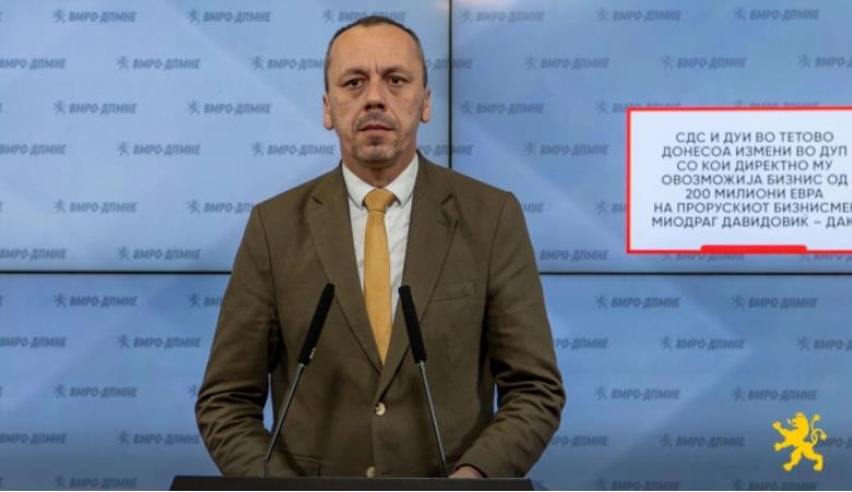 Петрушевски: СДС и ДУИ во Тетово донесоа измени во ДУП со кои директно му овозможија бизнис од 200 милиони евра на прорускиот бизнисмен Дака