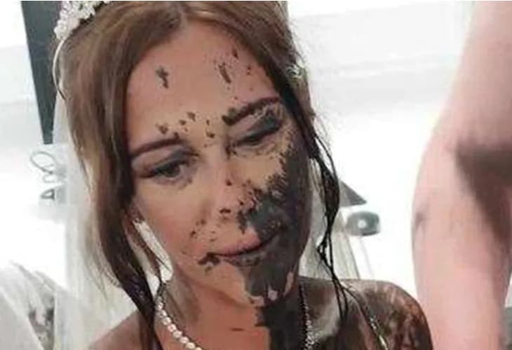 Свадба од соништата се претвори во кошмар: Невестата испрскана со црна боја пред шокираните сватови (ВИДЕО)