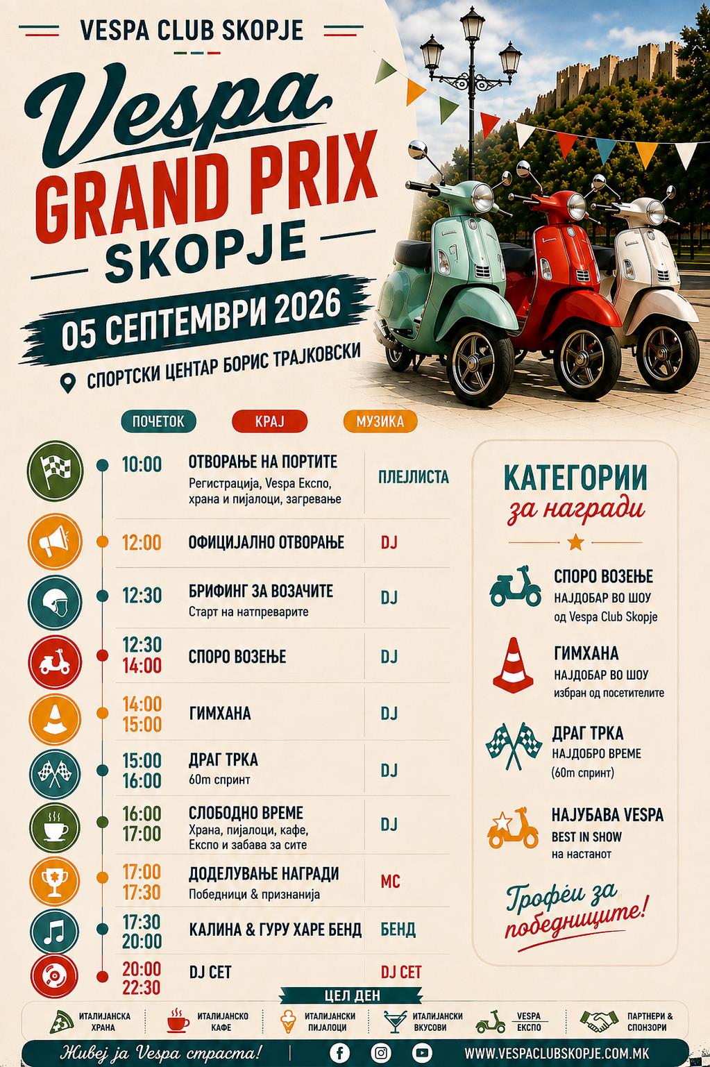 Од Рим до Скопје – Vespa Grand Prix Skopje 2026