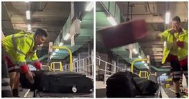 Аеродромски работници го фрлаат багажот, снимката е хит со 2,2 милиони прегледи (ВИДЕО)