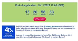 ЕУ објави конкурс за доделување 40.000 бесплатни билети на 18-годишници за патување ниа Европа  