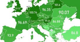 Се појави нова карта за интелигенција на нациите- Македонија на дното во Европа