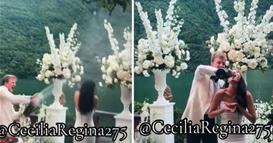 Невестата се смее, гостите згрозени од потегот на младоженецот (ВИДЕО)