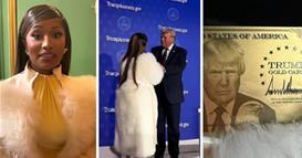 Раперката Ники Минаж му се придружи на Трамп на бината и доби златна картичка (ВИДЕО)