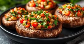 Полнети печурки со зеленчук