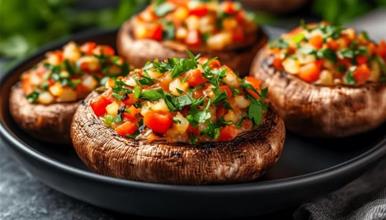 Полнети печурки со зеленчук