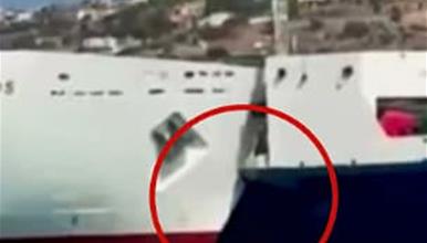 Траект полн со патници се судри со брод во близина на Крит (ВИДЕО)