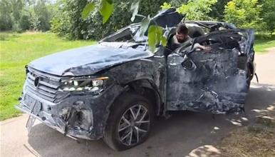 Уништен Туарег од Украина и натаму вози (ВИДЕО)