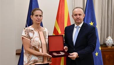 Проштална средба на претседателот Гаши со амбасадорката на Република Грција, Софија Филипиду