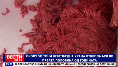 Околу 50 тони небезбедна храна открила АХВ во првата половина од годината