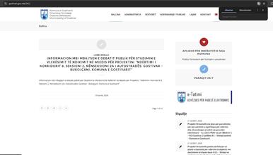 За да се отворат дел од официјалните-веб страни на општините, треба да се знае албанскиот облик на името