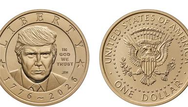 Трамп стана првиот жив претседател на САД чиј лик се најде на монета 