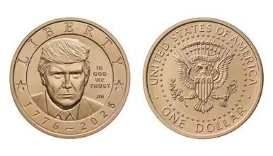 Во продажба монета од еден долар со ликот на Трамп