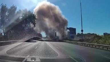 Руски дрон удри во бензинска пумпа во Киев, повредени три лица (ВИДЕО)