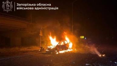 Руски дрон погоди мост на реката Днепар во Запорожје