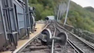 Видео: Воз излета од шините кај Риека, вагоните паднале во провалија 
