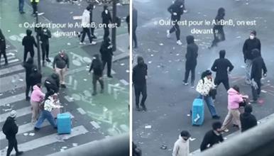 Несреќни туристи се најдоа среде улична војна во Париз- едвај се спасија натоварени со куфери (ВИДЕО)