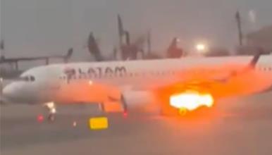 Се запали патнички авион во Перу непосредно пред полетувањето (ВИДЕО)