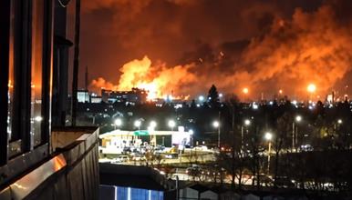 Огромен пожар во рускиот град Омск по напад на Украинците (ВИДЕО)