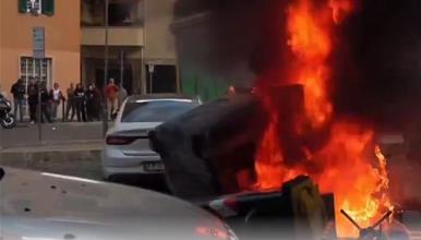Видео: Судири на улиците во Рим: Полицијата интервенираше со водени топови
