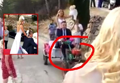 Свадба на векот во Хрватска: Таткото ја вози невестата со фреза на венчавка (видео)
