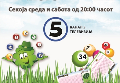 ТВ извлекувањата на играта на среќа ЛОТО,  од сабота – 15.12.2018, ќе се емитуваат на КАНАЛ 5