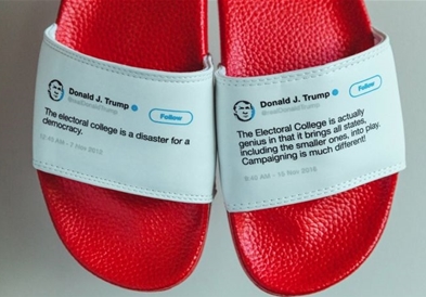Контрадикторните ставови на Трамп се најдоа на пластични влечки(ФОТО)