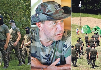 Маскирани и вооружени антимигранти во Словенија , предводени од војводата Шишко (ФОТО)