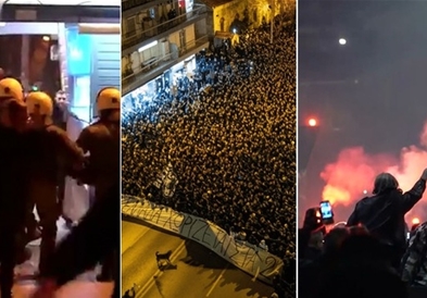 Илјадници на насилни протести во Солун со запалени факели и контејнери (ВИДЕО)