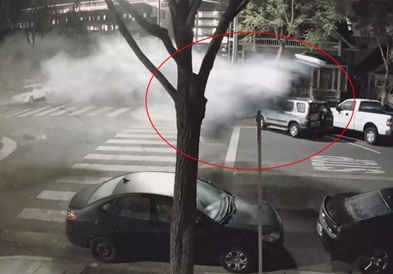 Пијана жена прелета со БМВ преку кружен ток (ВИДЕО)