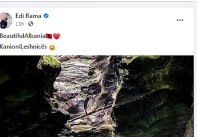  Рама на својата фан страница со фотографија од македонска Лешница ги фали убавините на Албанија