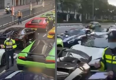 Полицијата блокирала нелегална трка и наишла на 45 егзотични модели (ВИДЕО)