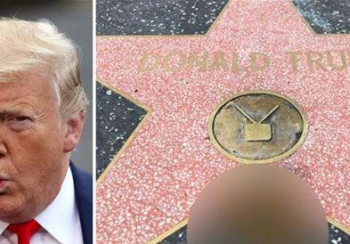 Кучешки измет на ѕвездата на Трамп на Патеката на славните