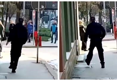 „Дрво пијан“ чувар на суд во Србија, хит на социјалните мрежи (ВИДЕО)