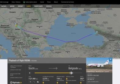 Руски државен авион ја прелета Бугарија и слета во Белград