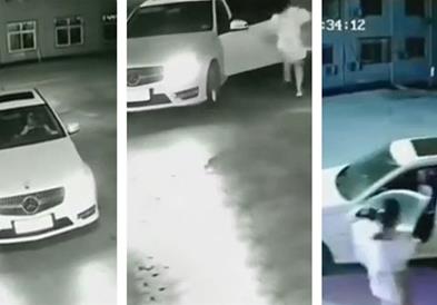Жена во паника изгуби контрола над Мерцедес и пропадна во ендек (ВИДЕО)