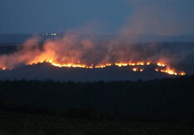 Пожар што беснее во Бугарија му се заканува на Одрин