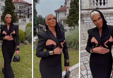 Фото: Косата во марама, но градите скоро голи