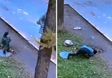 Дете шета со мајка му и наеднаш пропаѓа во шахта (Возменирувачко видео) 
