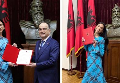 Дуа Липа стана Албанка, државјанство ѝ додели лично претседателот Бегај (ФОТО)