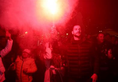 Хрватска ја слави победата на фудбалерите 