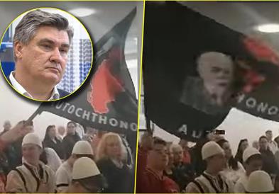 Милановиќ на настан во Задар, каде се вее знамето на голема Албанија- никој не реагира (ВИДЕО)