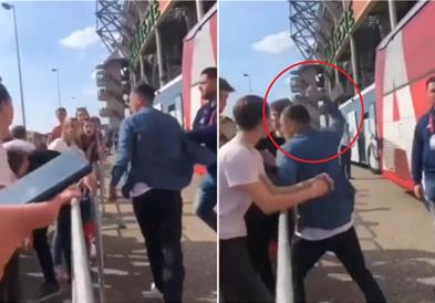 Видео: Скандал во Холандија! Фудбалер на Ајакс удри навивач на Твенте   